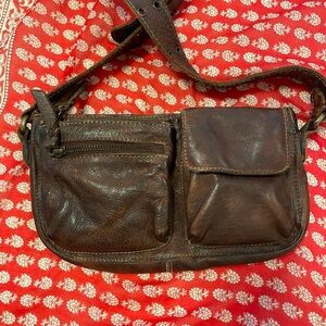 Free People Brown Leather Crossbody Bag